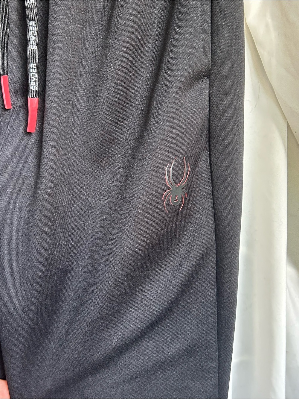Spyder Black Jogger Sweatpants with Red Accent - Picture 3 of 5